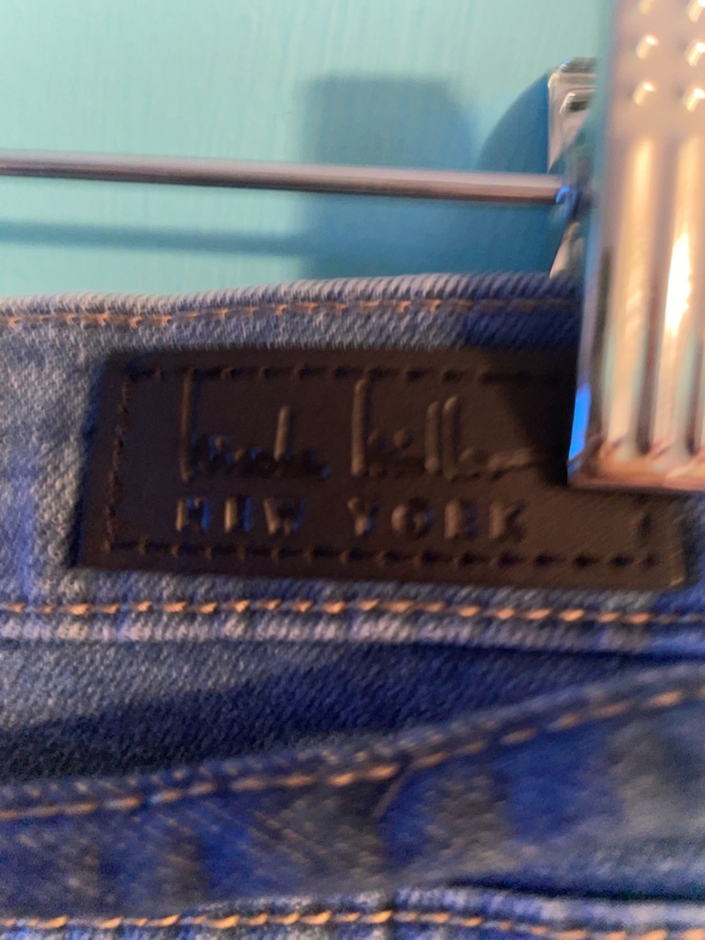 Nicole Miller Raw Hem High-Rise Denim Shorts - Blue - Picture 11 of 12